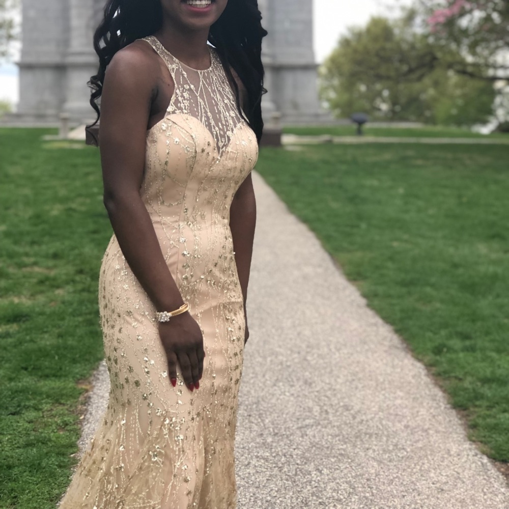 Gold clarrise Prom dress